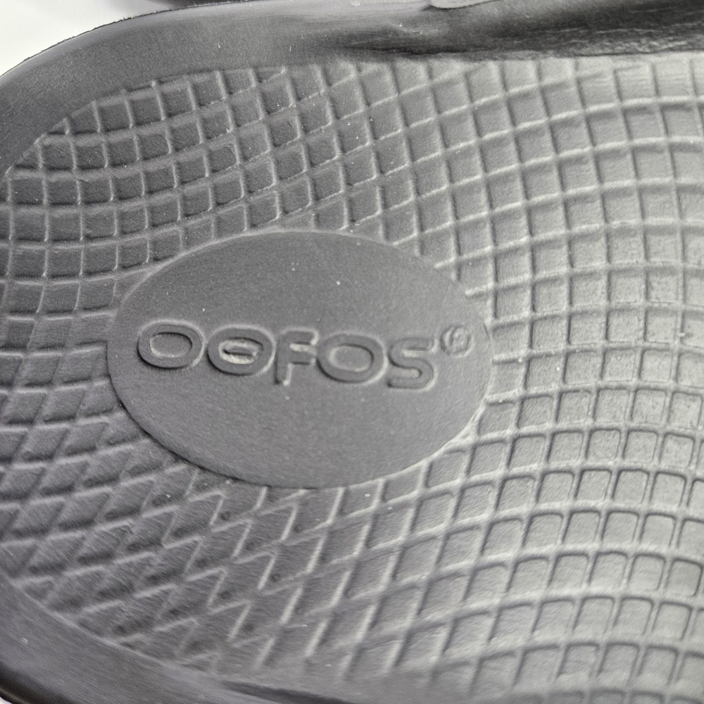 OOFOS Slip On Black Sandals Unisex M9-W11 Heel To Toe 11.5" - Picture 10 of 12